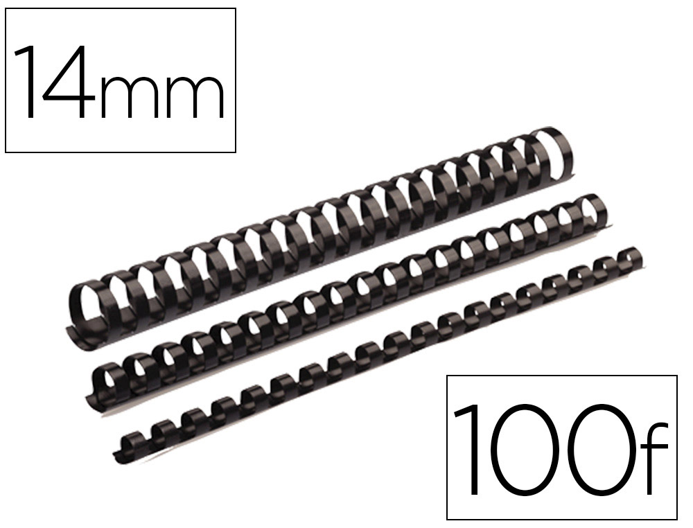 RELIURE PLAST 14MM NOIR B/100