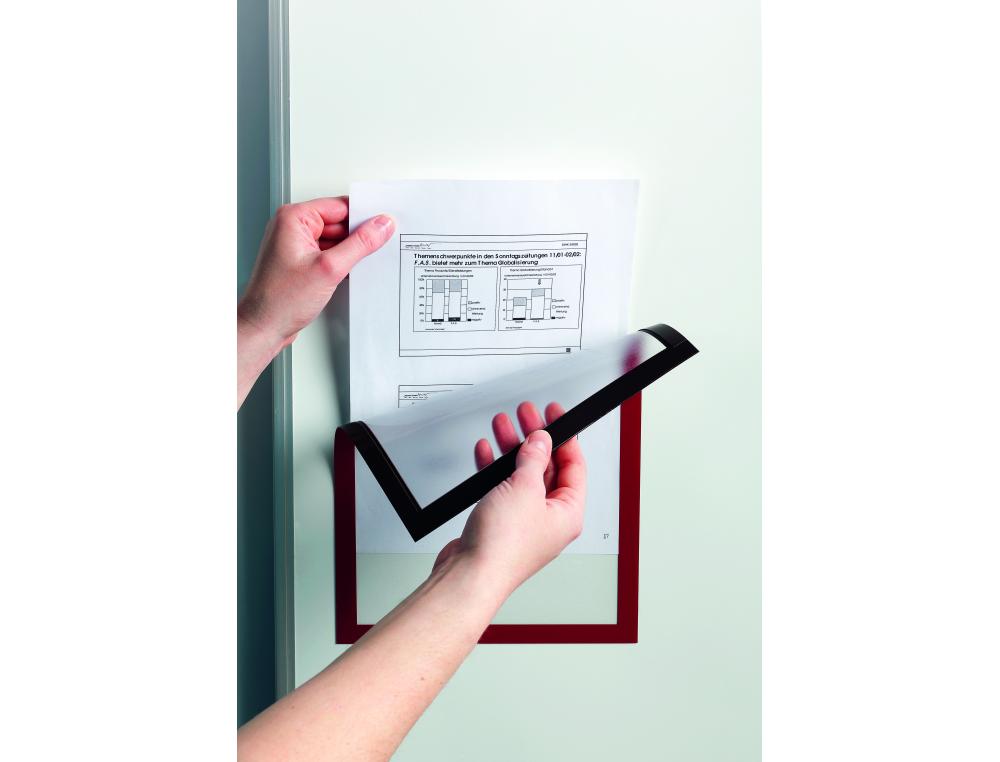 PORTE-AFFICHE A4 ROUGE P/5MAGNDURAFRAME MAGNTIQUE - A4 DURABLE - ROUGE