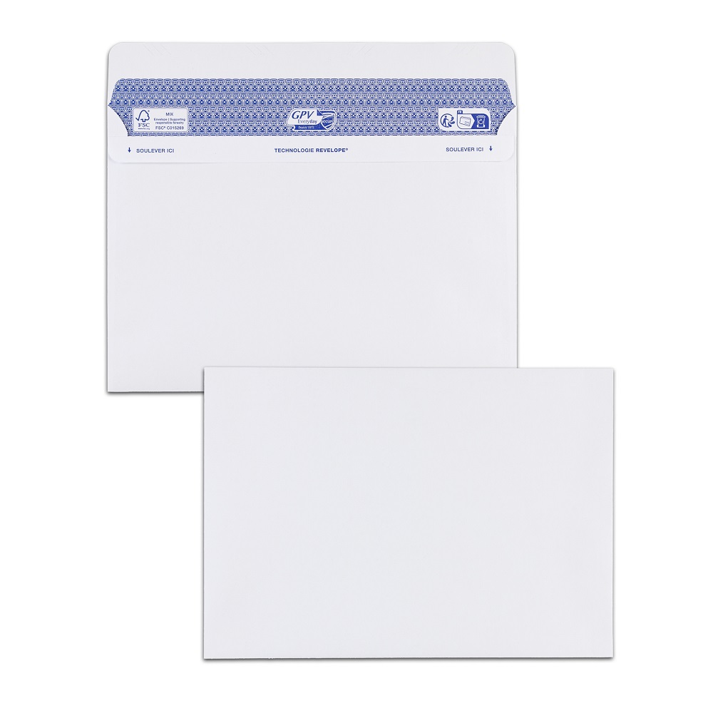 ENVELOPPE GPV C5 162X229MM 90G ADHSIVE FERMETURE RAPIDE SCURISE DFINITIVE BLANCHE BOTE 100 UNITS