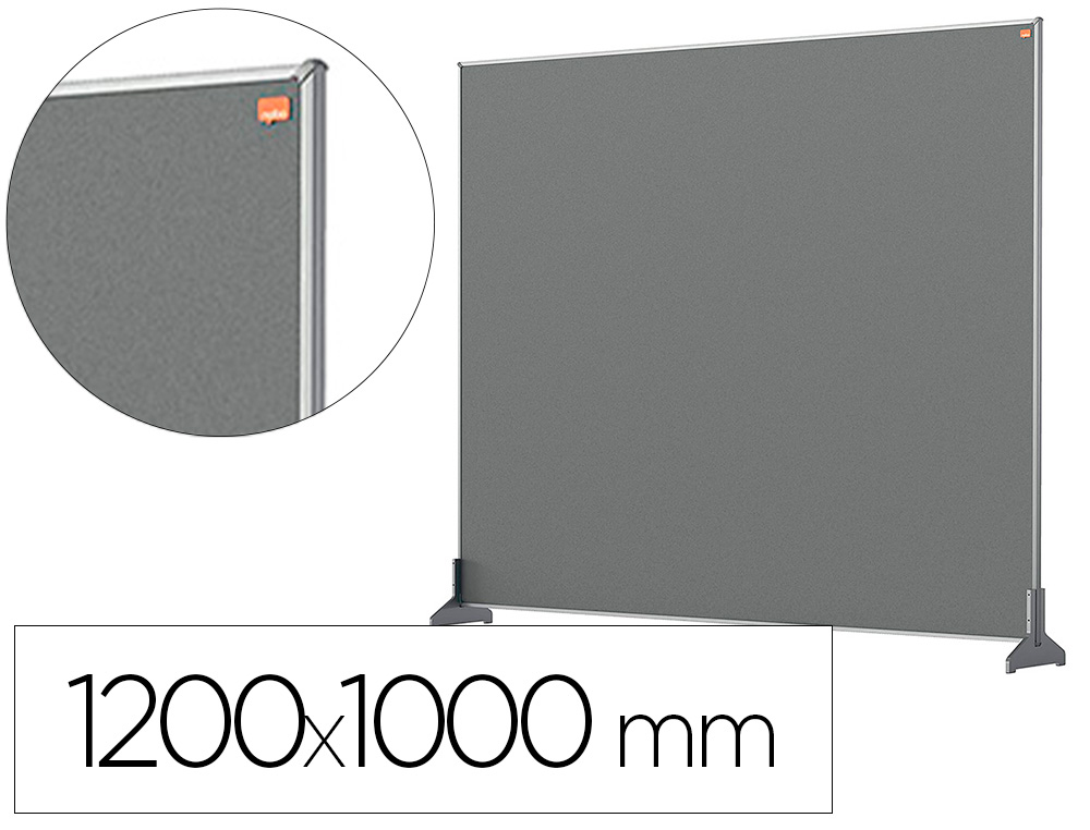 SEPARATEUR  BUREAU NOBO EN TISSU 1200X1000MM COLORIS     GRIS