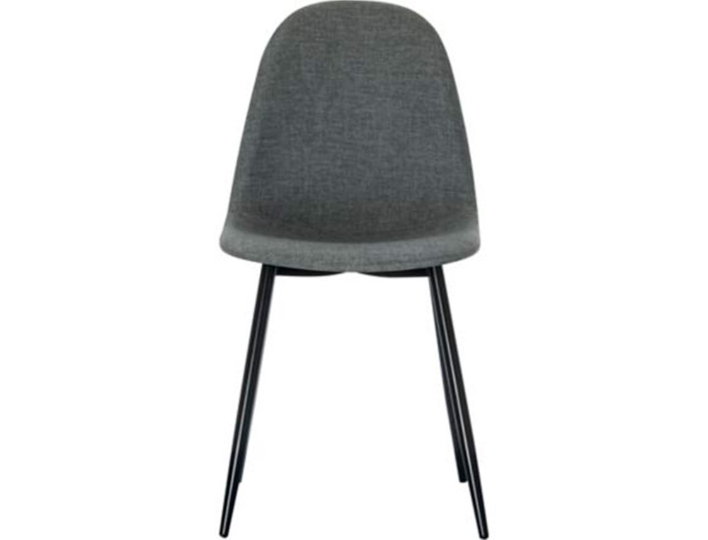 CHAISE MUST DOSSIER ET ASSISE EN TISSU PIEDS EN      ACIER LAQUE NOIR LOT DE 2     450X570X540MM COLORIS GRIS