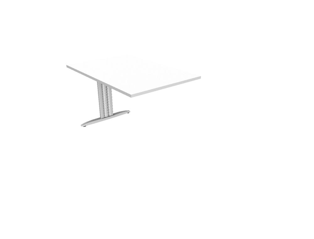BRE.RETOUR D.120X60 L BL/BL VDRETOUR DROIT SUSPENDU POUR BUREAU IDOL 120 X 60 CM - BLANC NEIGE