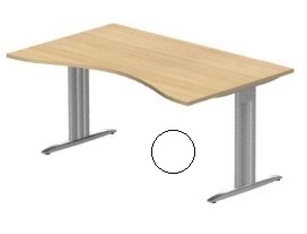 BRE. BUR COMPACT 160GAU.L  BL/BUREAU COMPACT ASYMTRIQUE 90 IDOL BLANC NEIGE L 160 CM RETOUR GAUCHE