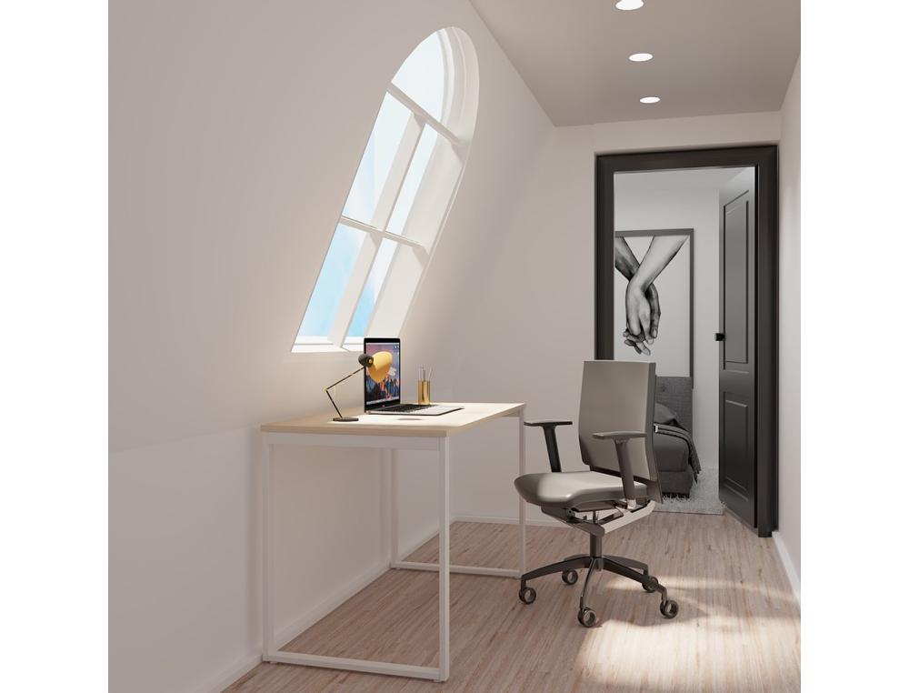 BUREAU HOME OFFICE BLC/CH 110XBUREAU DROIT - PAPERFLOW - HOME OFFICE H012 - BLANC/CHENE