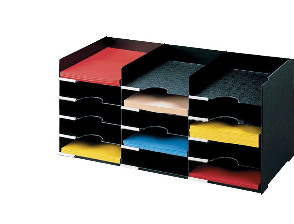 BLOC 15 CASES FIXES L67,4CM NRBLOC  CASES A4 - 3 x 5 - NOIR