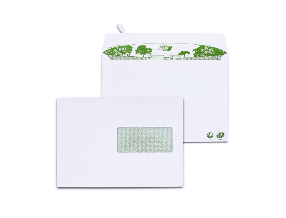 ENV.BLC C5 BDP 80G REC.45X100BENVELOPPE BLANCHE - GPV ERA PURE - C5 162X229MM FENETRE 45 - BOITE DE 200